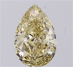 Picture of Lab Grown Diamond 2.11 Carats, Pear with  Cut, Fancy Yellow Color, VS2 Clarity and Certified by IGI