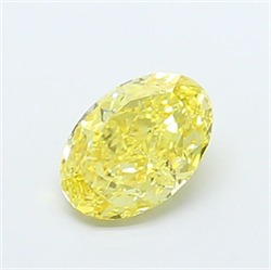 Picture of Lab Grown Diamond 1.22 Carats, Oval with  Cut, Fancy Intense Yellow Color, VS2 Clarity and Certified by IGI