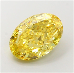 Picture of Lab Grown Diamond 4.55 Carats, Oval with  Cut, Fancy Vivid Yellow Color, VS2 Clarity and Certified by IGI