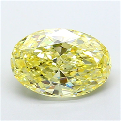 Picture of Lab Grown Diamond 4.02 Carats, Oval with  Cut, Fancy Intense Yellow Color, VS2 Clarity and Certified by IGI