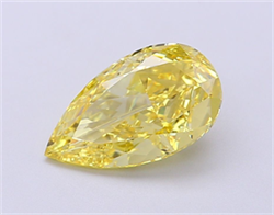 Picture of Lab Grown Diamond 2.53 Carats, Pear with  Cut, Fancy Vivid Yellow Color, VS1 Clarity and Certified by IGI