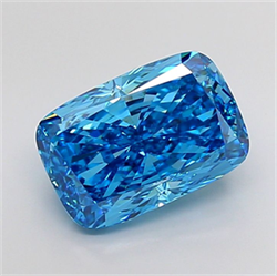 Picture of Lab Grown Diamond 5.01 Carats, CUSHION MODIFIED with  Cut, Fancy Vivid Blue Color, VS1 Clarity and Certified by IGI