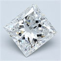 Natural Diamond 5.05 Carats, Princess with  Cut, E Color, VS2 Clarity and Certified by GIA