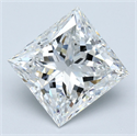 Diamante Natural 5.05 quilates, Princesa , Color E, claridad VS2 y certificado GIA