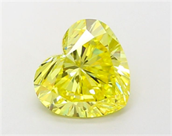Picture of Lab Grown Diamond 2.34 Carats, Heart with  Cut, Fancy Vivid Yellow Color, VS1 Clarity and Certified by IGI