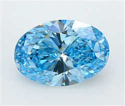 Picture of Lab Grown Diamond 3.03 Carats, Oval with  Cut, Fancy Vivid Blue Color, VS1 Clarity and Certified by IGI