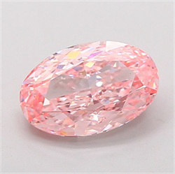 Picture of Lab Grown Diamond 3.58 Carats, Oval with  Cut, Fancy Vivid Pink Color, VS2 Clarity and Certified by IGI