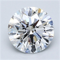 Natural Diamond 2.11 Carats, Round with Excellent Cut, D Color, VS1 Clarity and Certified by GIA