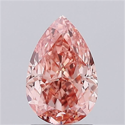Picture of Lab Grown Diamond 1.76 Carats, Pear with  Cut, Fancy Intense Pink Color, VVS2 Clarity and Certified by IGI