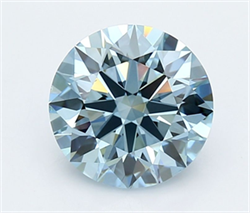 Picture of Lab Grown Diamond 3.00 Carats, Round with Ideal Cut, Fancy Vivid Blue Color, VS1 Clarity and Certified by IGI