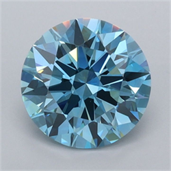 Picture of Lab Grown Diamond 1.52 Carats, Round with Ideal Cut, Fancy Vivid Blue Color, VVS2 Clarity and Certified by IGI