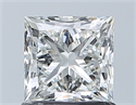 Natural Diamond 1.02 Carats, Princess with  Cut, H Color, VVS1 Clarity and Certified by GIA
