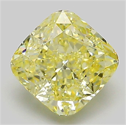 Picture of Lab Grown Diamond 2.09 Carats, CUSHION MODIFIED with  Cut, Fancy Intense Yellow Color, VS1 Clarity and Certified by IGI
