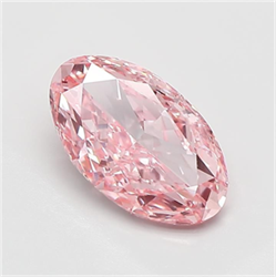 Picture of Lab Grown Diamond 1.99 Carats, Oval with  Cut, Fancy Vivid Pink Color, VVS2 Clarity and Certified by IGI