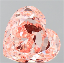 Picture of Lab Grown Diamond 5.11 Carats, Heart with  Cut, Fancy Intense Pink Color, VS1 Clarity and Certified by IGI