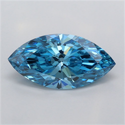 Picture of Lab Grown Diamond 1.52 Carats, Marquise with  Cut, Fancy Vivid Blue Color, VVS2 Clarity and Certified by IGI