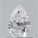 Natural Diamond 0.50 Carats, Pear with  Cut, D Color, VVS2 Clarity and Certified by GIA
