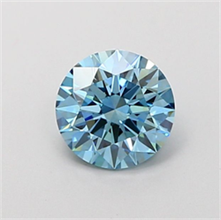 Picture of Lab Grown Diamond 1.20 Carats, Round with Ideal Cut, Fancy Vivid Blue Color, VVS2 Clarity and Certified by IGI