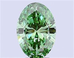 Picture of Lab Grown Diamond 4.97 Carats, Oval with  Cut, Fancy Vivid Green Color, VVS2 Clarity and Certified by IGI
