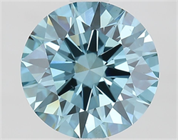 Picture of Lab Grown Diamond 1.69 Carats, Round with Ideal Cut, Fancy Vivid Blue Color, VS1 Clarity and Certified by IGI