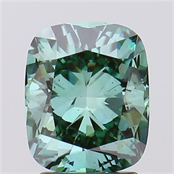 Picture of Lab Grown Diamond 2.36 Carats, CUSHION MODIFIED with  Cut, Fancy Vivid Green Color, VS2 Clarity and Certified by IGI