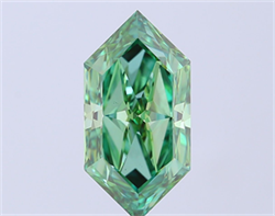 Picture of Lab Grown Diamond 6.00 Carats, HEXAGONAL with  Cut, Fancy Vivid Green Color, VS1 Clarity and Certified by IGI