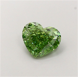 Picture of Lab Grown Diamond 2.02 Carats, Heart with  Cut, Fancy Vivid Green Color, VS2 Clarity and Certified by IGI
