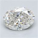 Natural Diamond 1.71 Carats, Oval with  Cut, H Color, SI2 Clarity and Certified by GIA