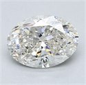 Natural Diamond 1.71 Carats, Oval with  Cut, H Color, SI2 Clarity and Certified by GIA