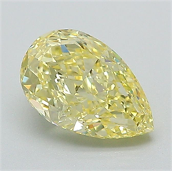 Picture of Lab Grown Diamond 1.20 Carats, Pear with  Cut, Fancy Intense Yellow Color, VVS2 Clarity and Certified by IGI