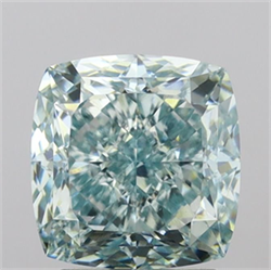Picture of Lab Grown Diamond 3.13 Carats, CUSHION MODIFIED with  Cut, Fancy Intense Green Color, VVS2 Clarity and Certified by IGI