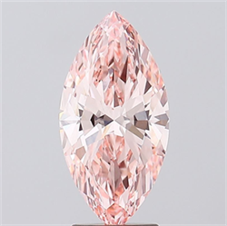 Picture of Lab Grown Diamond 3.02 Carats, Marquise with  Cut, Fancy Vivid Pink Color, VS1 Clarity and Certified by IGI