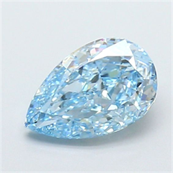 Picture of Lab Grown Diamond 1.58 Carats, Pear with  Cut, Fancy Vivid Blue Color, VVS1 Clarity and Certified by IGI