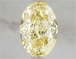 Picture of Lab Grown Diamond 3.01 Carats, Oval with  Cut, Fancy Vivid Yellow Color, VS1 Clarity and Certified by IGI