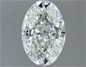 Natural Diamond 1.52 Carats, Oval with  Cut, G Color, SI2 Clarity and Certified by IGI