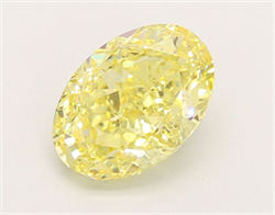 Picture of Lab Grown Diamond 2.21 Carats, Oval with  Cut, Fancy Vivid Yellow Color, VS1 Clarity and Certified by IGI