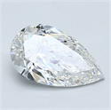 Diamante Natural 1.70 quilates, De pera , Color F, claridad VVS2 y certificado GIA