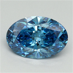 Picture of Lab Grown Diamond 2.09 Carats, Oval with  Cut, Fancy Vivid Blue Color, VS1 Clarity and Certified by IGI
