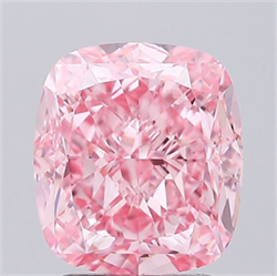 Picture of Lab Grown Diamond 3.02 Carats, CUSHION MODIFIED with  Cut, Fancy Vivid Pink Color, VS1 Clarity and Certified by IGI