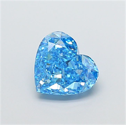 Picture of Lab Grown Diamond 2.18 Carats, Heart with  Cut, Fancy Vivid Blue Color, VS1 Clarity and Certified by IGI