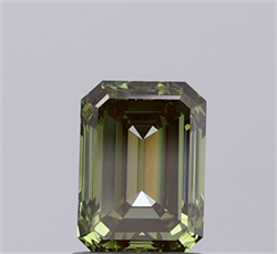 Picture of Lab Grown Diamond 1.50 Carats, Emerald with  Cut, Fancy Vivid Green Color, VVS2 Clarity and Certified by IGI