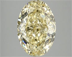 Picture of Lab Grown Diamond 5.07 Carats, Oval with  Cut, Fancy Intense Yellow Color, VS1 Clarity and Certified by IGI
