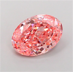 Picture of Lab Grown Diamond 2.45 Carats, Oval with  Cut, Fancy Vivid Pink Color, VS1 Clarity and Certified by IGI