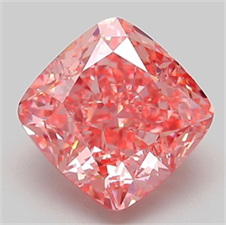 Picture of Lab Grown Diamond 3.03 Carats, CUSHION MODIFIED with  Cut, Fancy Vivid Pink Color, VS1 Clarity and Certified by IGI
