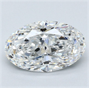 Natural Diamond 1.82 Carats, Oval with  Cut, F Color, VVS1 Clarity and Certified by GIA