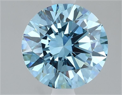 Picture of Lab Grown Diamond 1.74 Carats, Round with Excellent Cut, Fancy Vivid Blue Color, VS2 Clarity and Certified by IGI