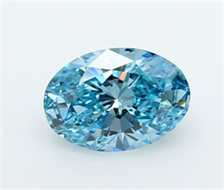 Picture of Lab Grown Diamond 2.13 Carats, Oval with  Cut, Fancy Vivid Blue Color, VVS2 Clarity and Certified by IGI