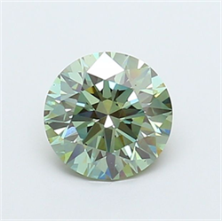 Picture of Lab Grown Diamond 2.06 Carats, Round with Ideal Cut, Fancy Vivid Green Color, VVS2 Clarity and Certified by IGI