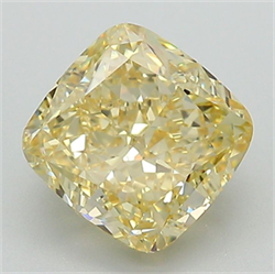 Picture of Lab Grown Diamond 2.62 Carats, CUSHION MODIFIED with  Cut, Fancy Intense Yellow Color, VS1 Clarity and Certified by IGI