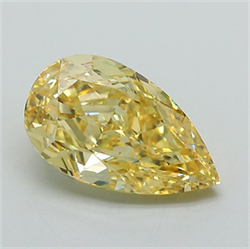 Picture of Lab Grown Diamond 2.28 Carats, Pear with  Cut, Fancy Intense Yellow Color, VS2 Clarity and Certified by IGI